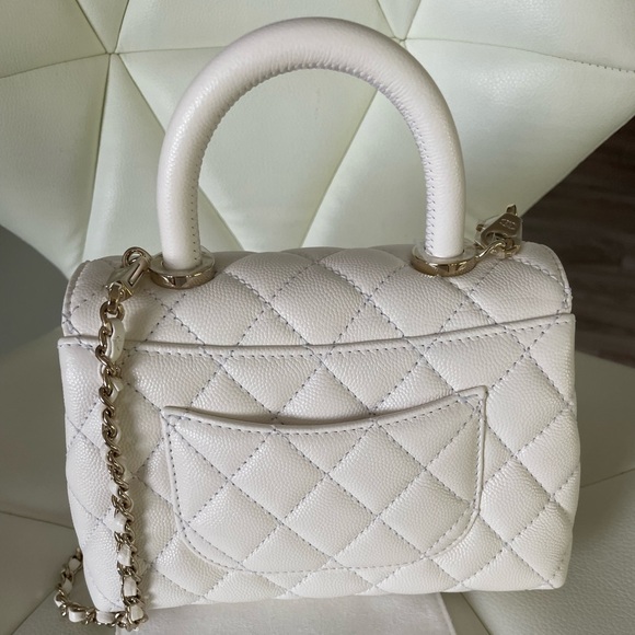 Chanel Coco Handle Extra Mini Bag White Caviar Leather LGHW. - Picture 8 of 14